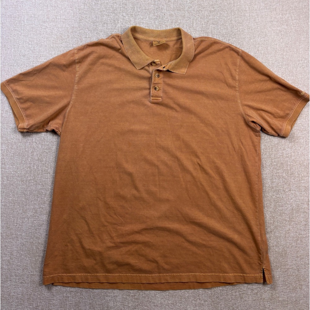 Woolrich Mens XL Short Sleeve Polo Shirt Orange Cotton Style 8823